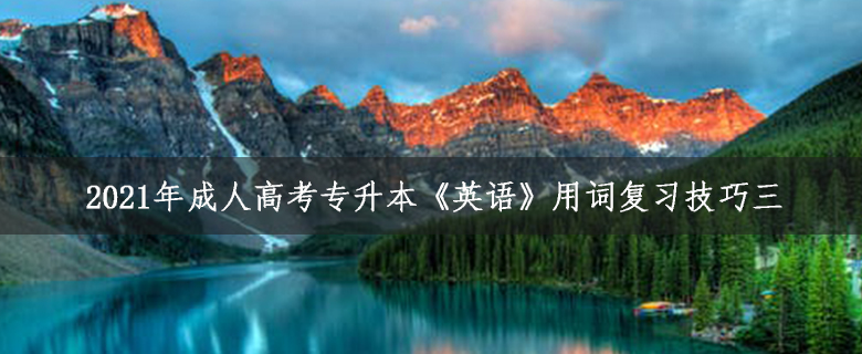 2021年成人高考專升本《英語》用詞復習技巧三